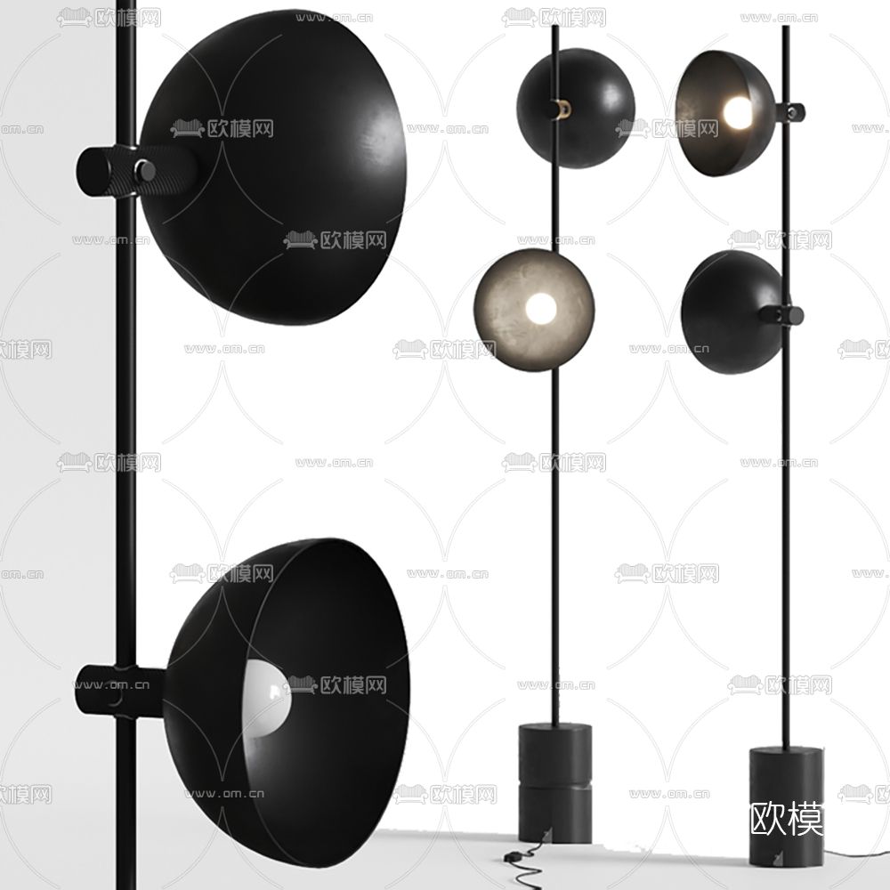 工业风落地灯3d模型下载