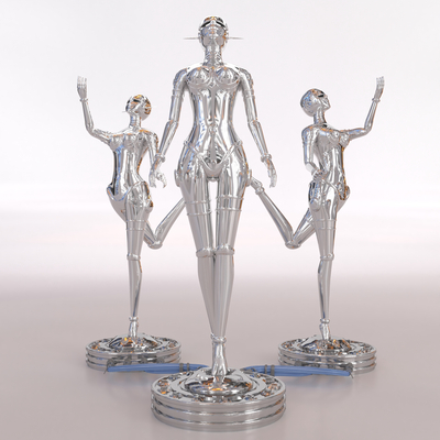  现代机器人手办su模型 