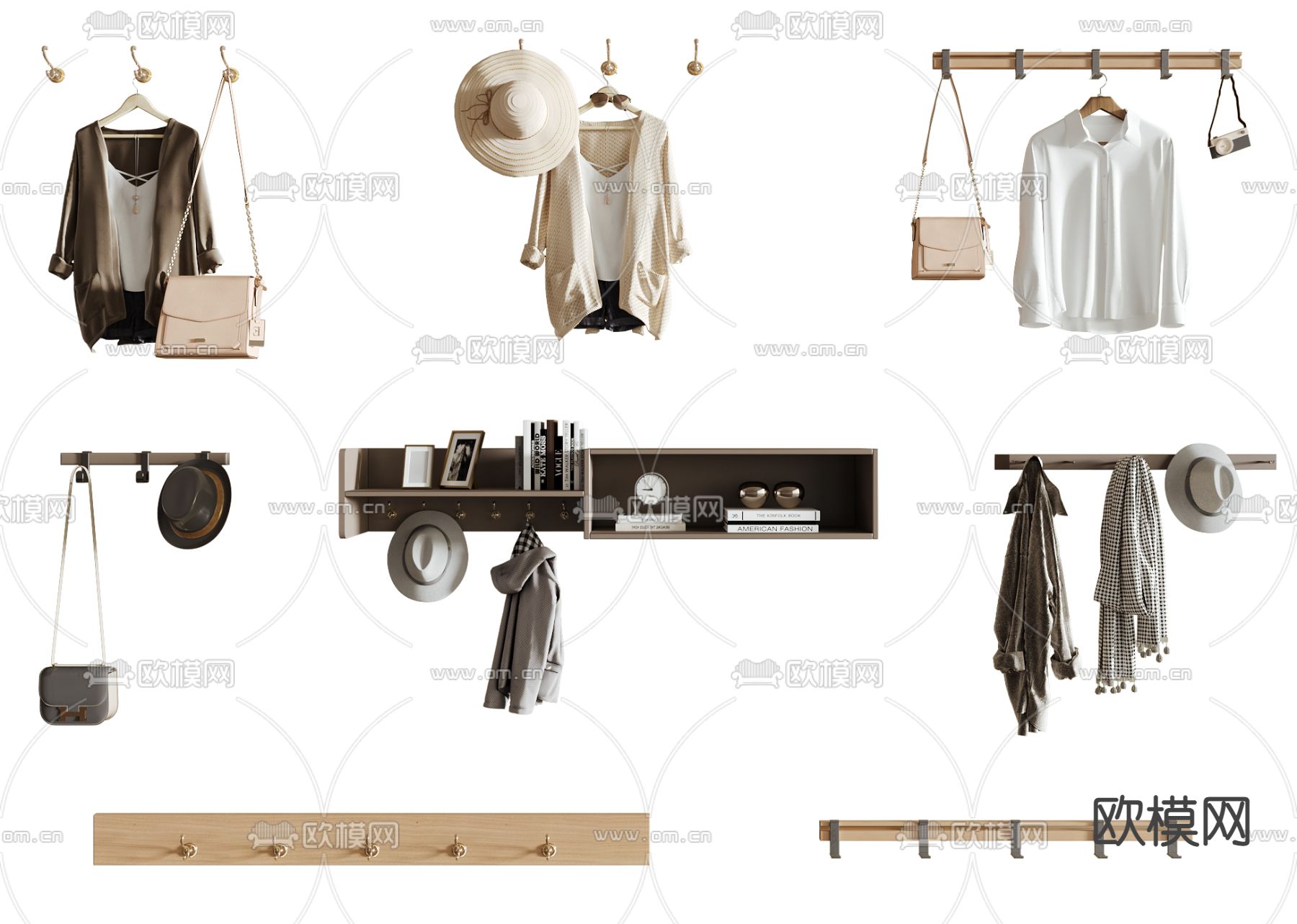 衣服 帽子 挂衣钩su模型下载（渲染图1）