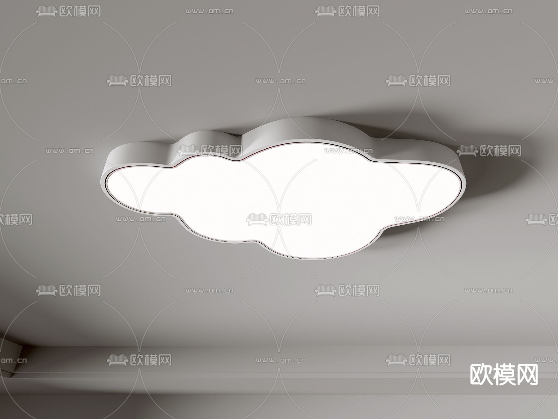 现代云朵吸顶灯su模型下载（渲染图4）