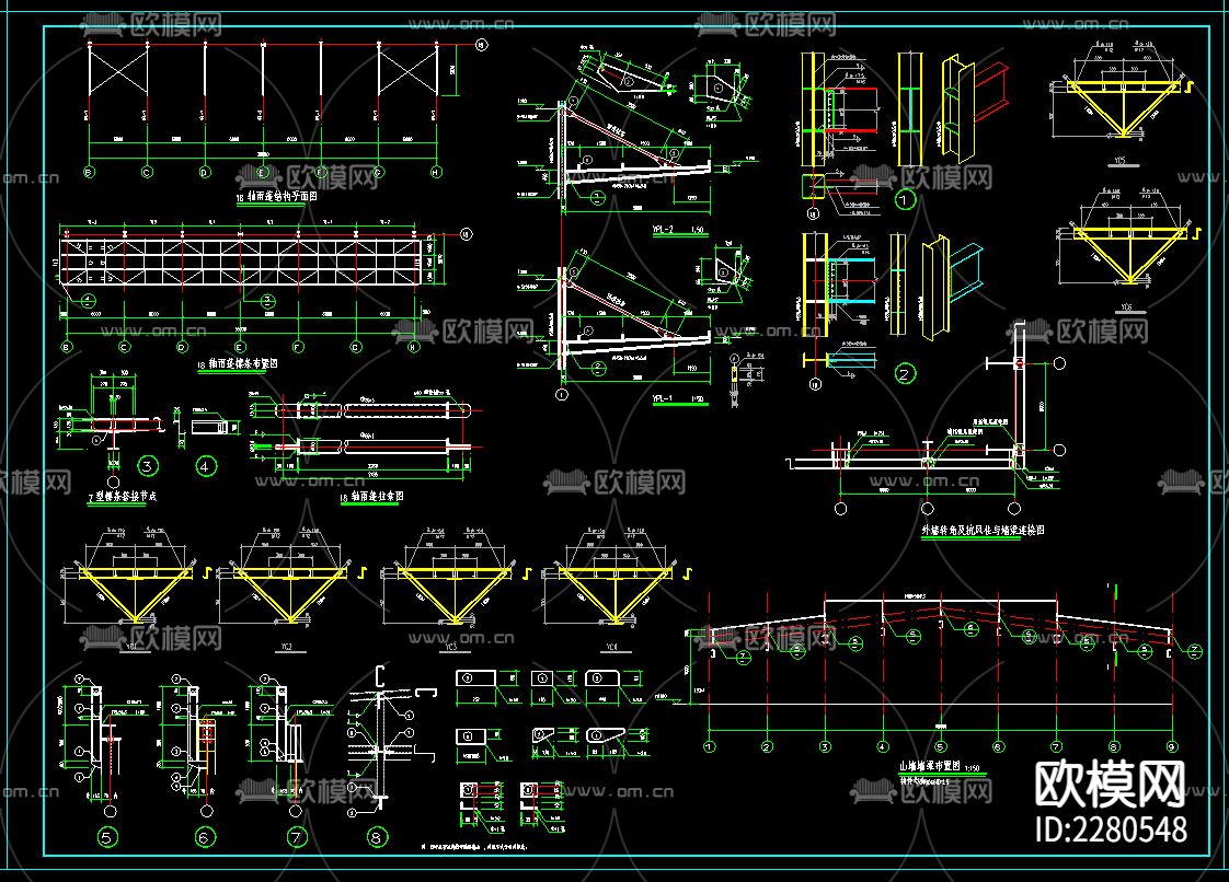 工业厂房cad施工图下载（渲染图6）