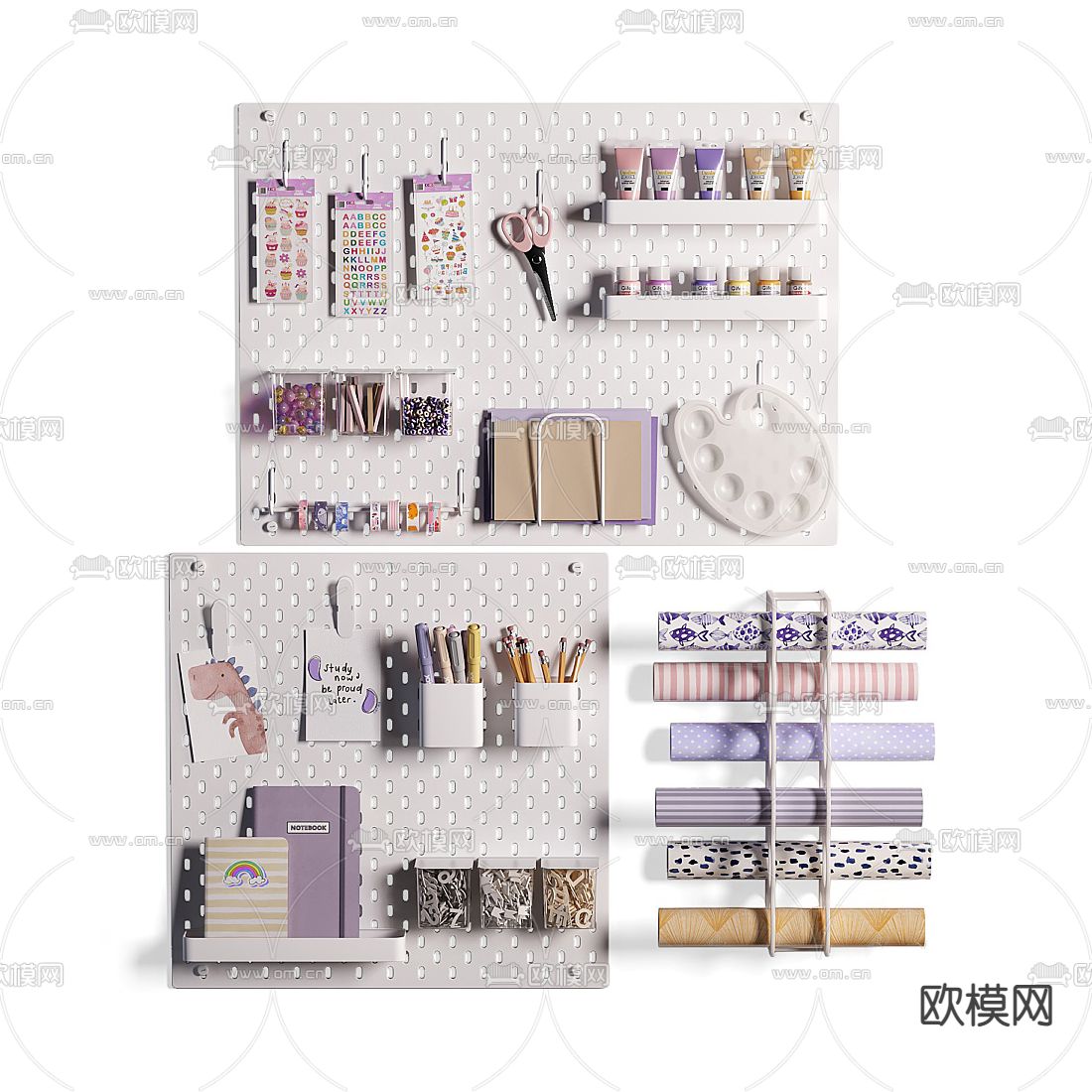 现代美工工具洞洞板su模型下载（渲染图1）