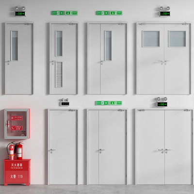  现代消防栓消防门su模型 