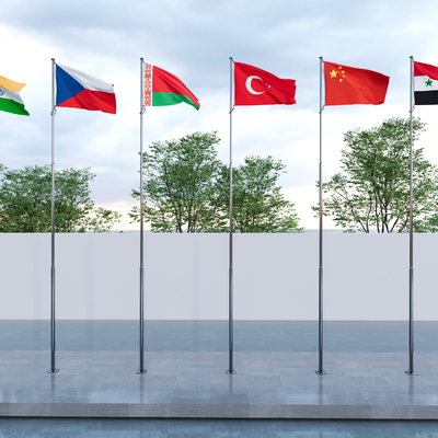  现代旗杆升旗台su模型 