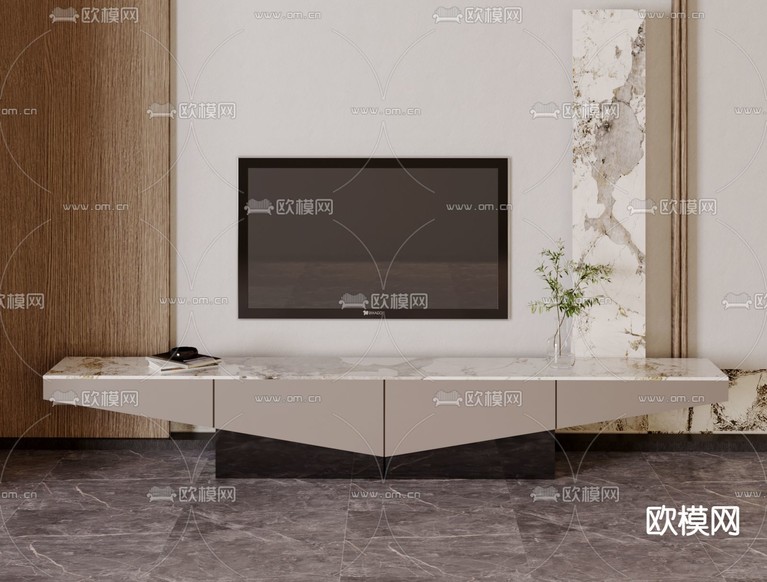 现代简约电视柜3d模型下载