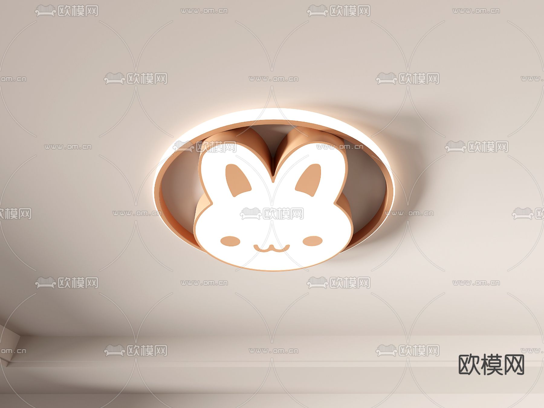现代卡通动物儿童吸顶灯su模型