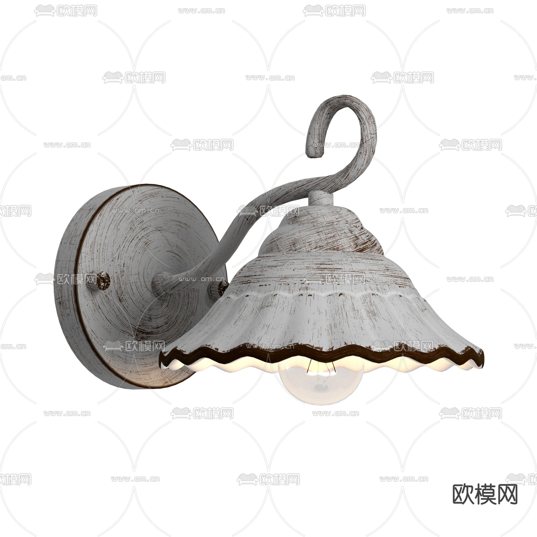 工业风壁灯3d模型下载