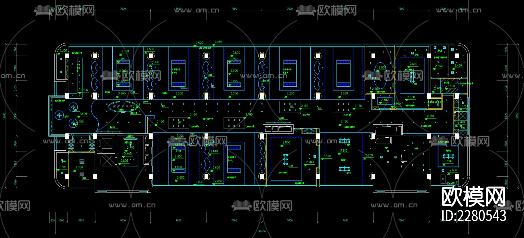 台球俱乐部cad施工图下载（渲染图3）