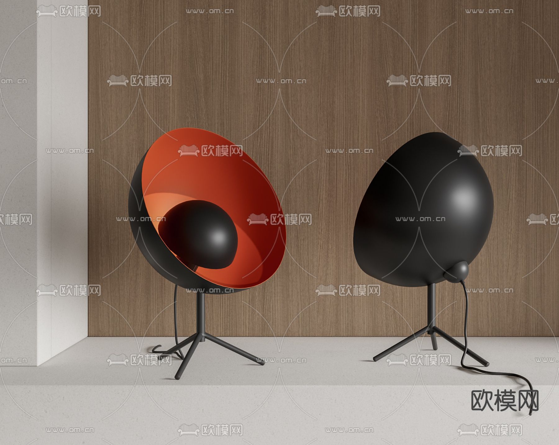 现代时尚台灯su模型下载（渲染图1）