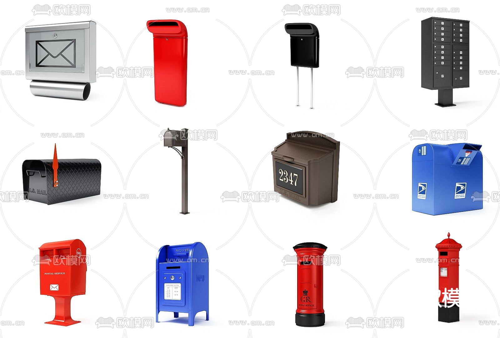 现代信箱su模型下载（渲染图1）