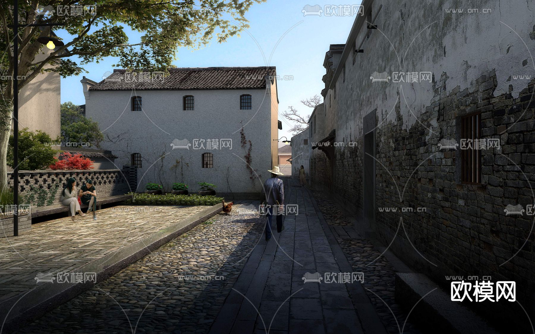 新中式农村道路桥梁psd下载