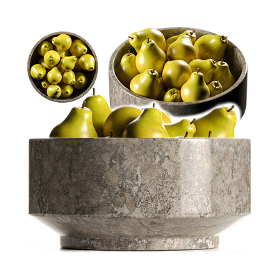  雪梨水果盘su模型 