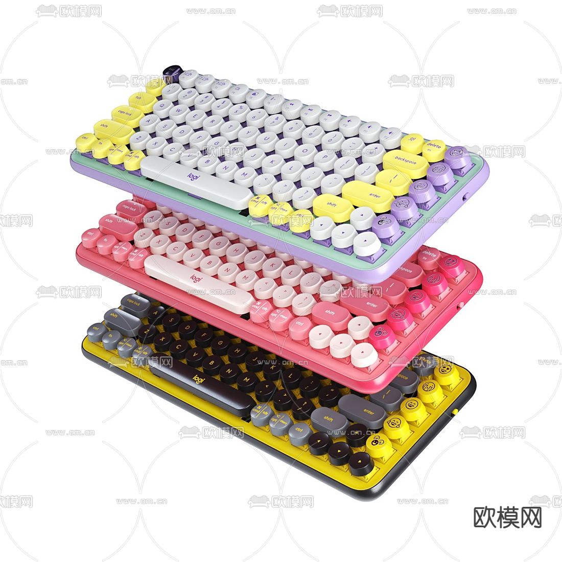现代机械键盘su模型