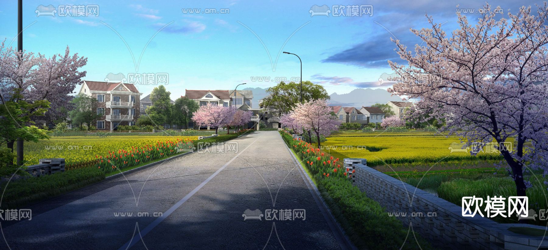 现代道路桥梁景观psd下载