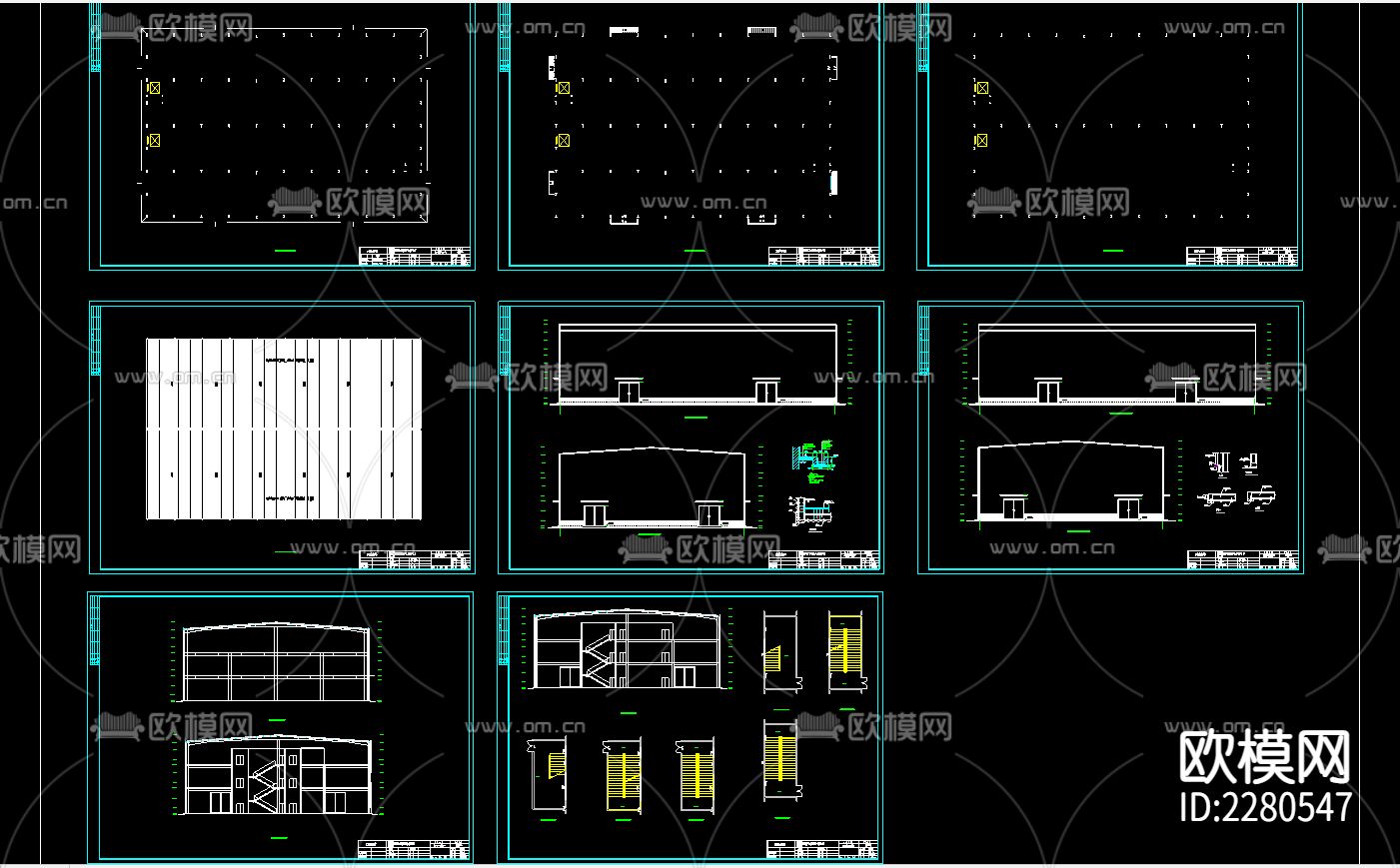 工业厂房cad施工图下载（渲染图3）