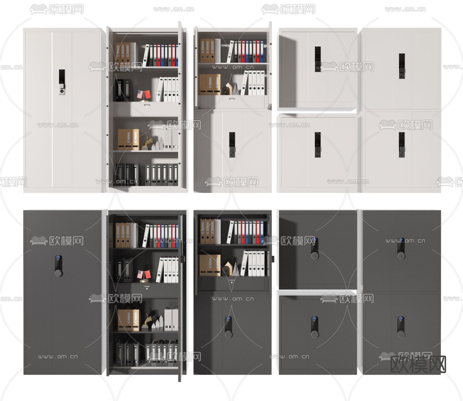 现代办公柜 文件柜su模型下载（渲染图2）