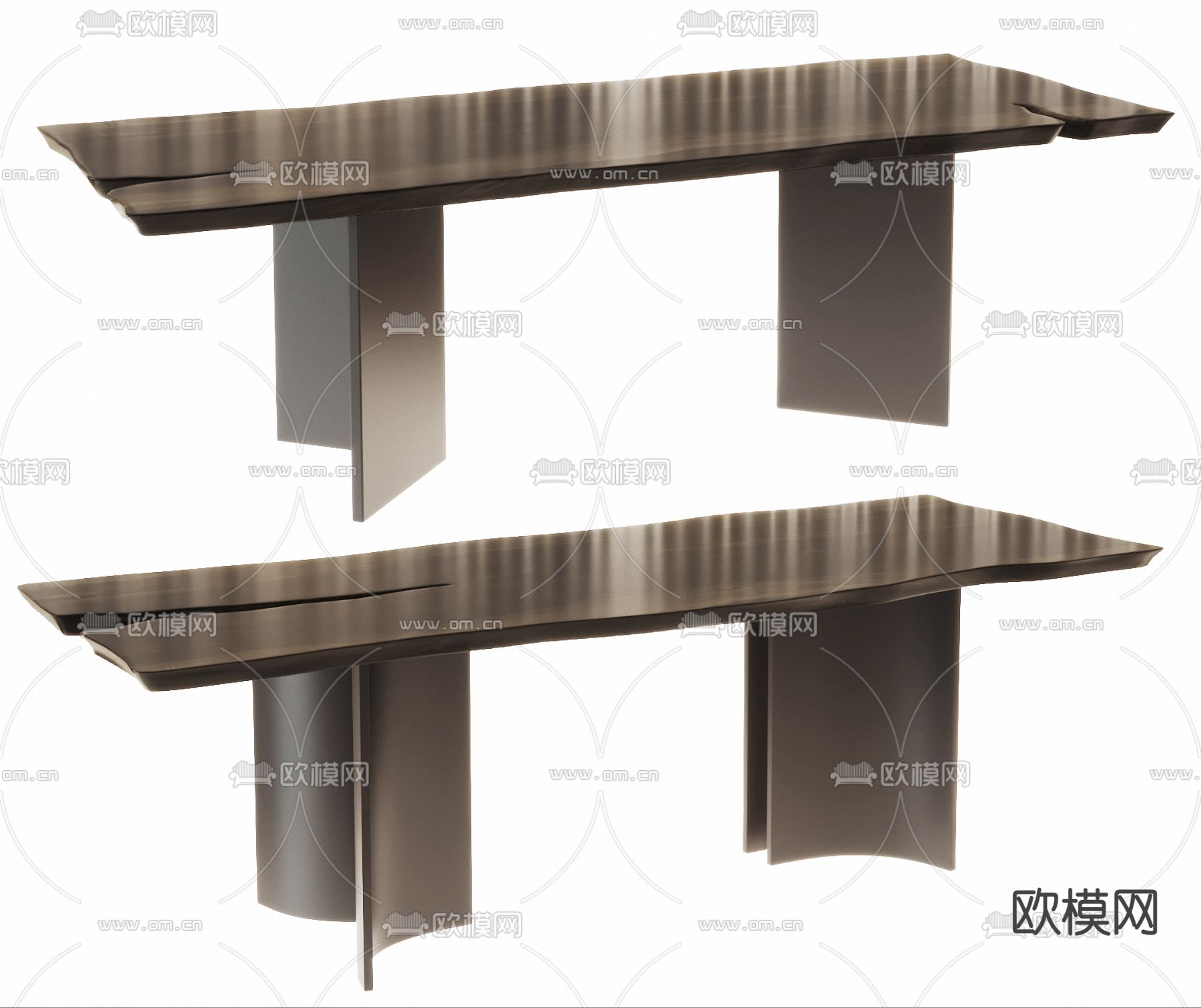 现代条形茶桌3d模型