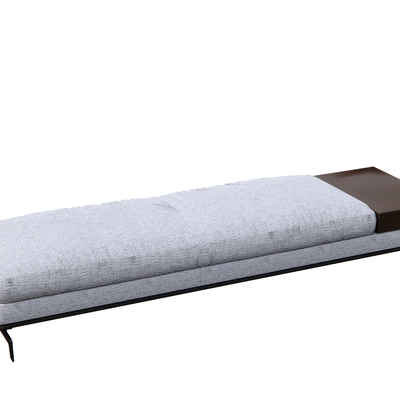  现代灰色床尾凳su模型 