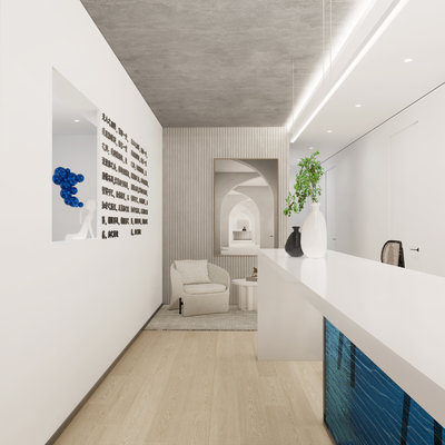  现代办公室休息区su模型 