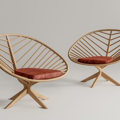  现代树叶异形户外椅su模型 