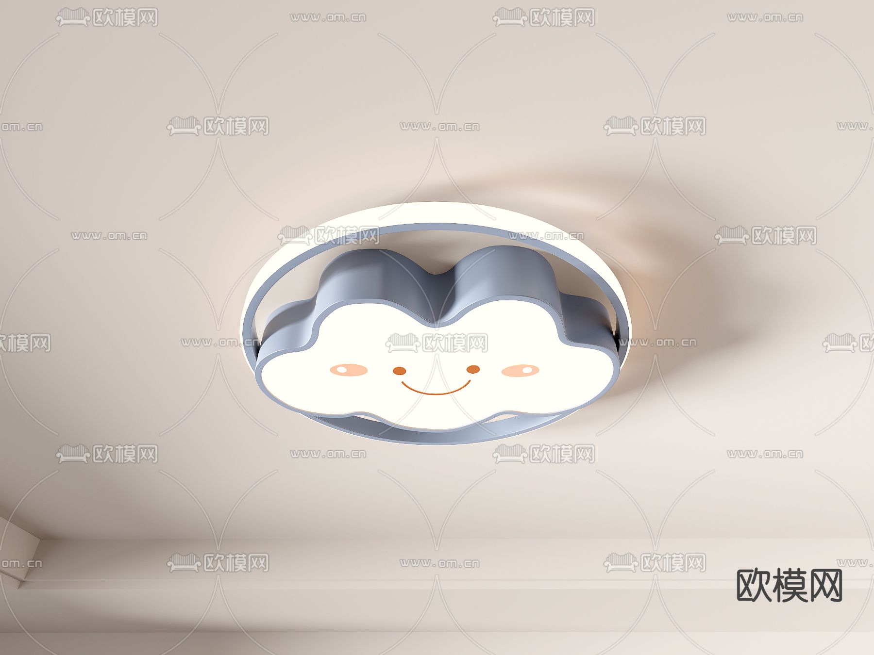 现代儿童卡通吸顶灯su模型