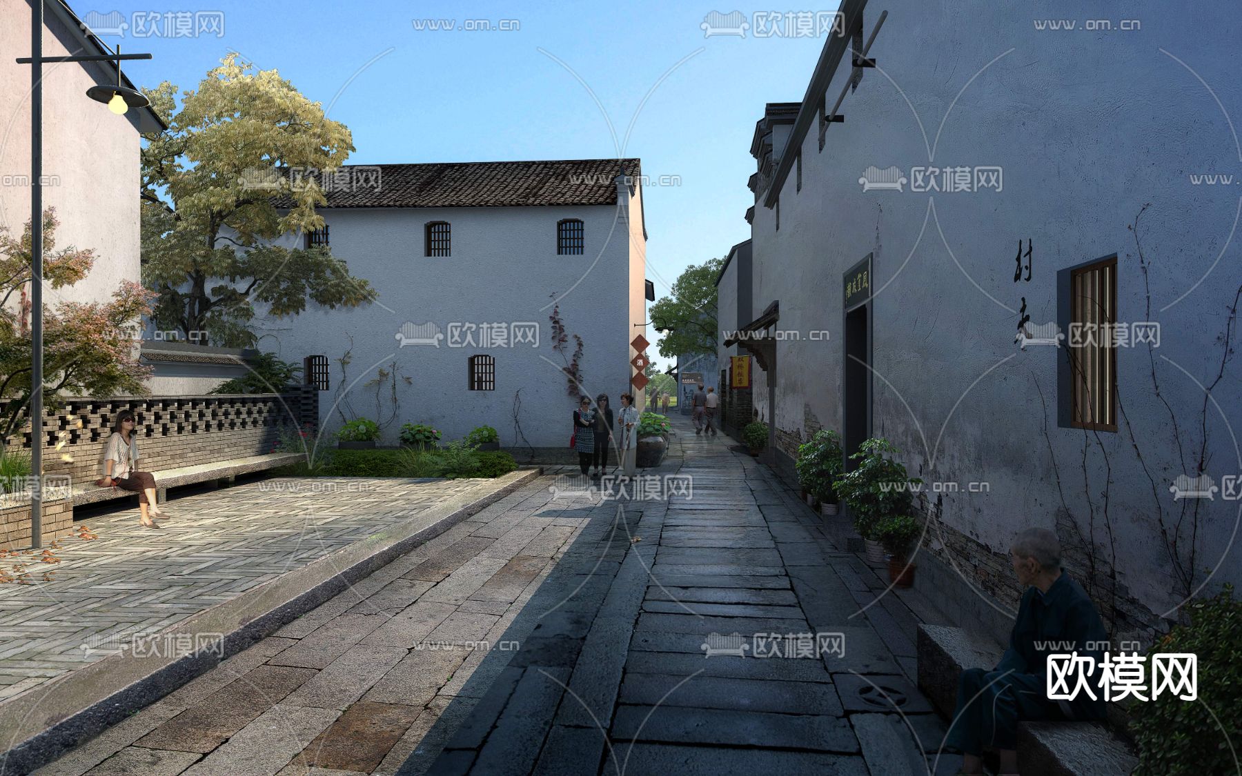 新中式农村道路桥梁psd下载