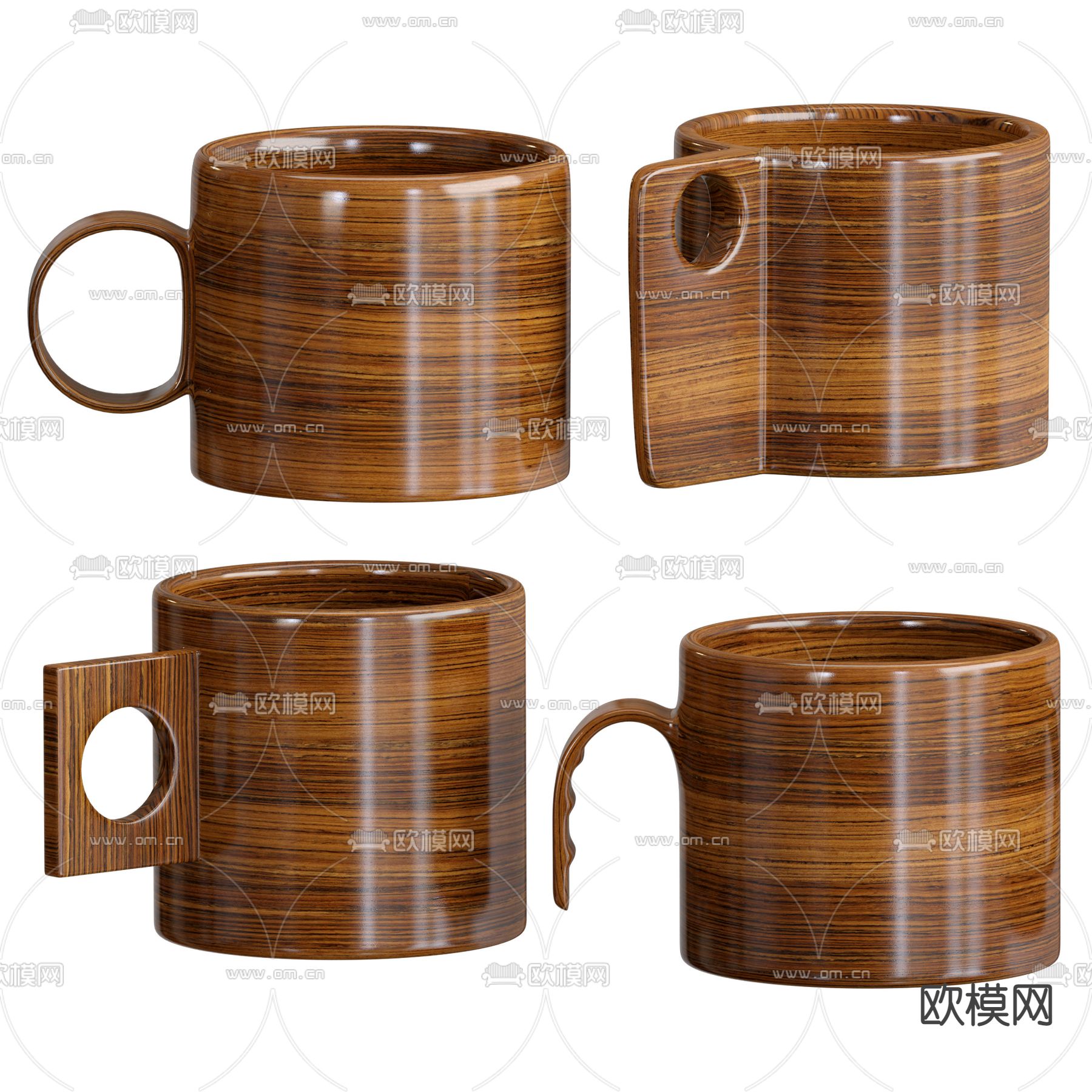 现代咖啡杯马克杯3d模型下载（渲染图3）