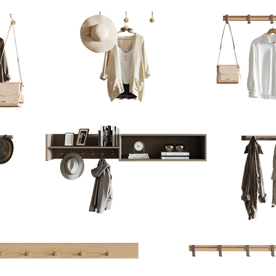  衣服 帽子 挂衣钩su模型 