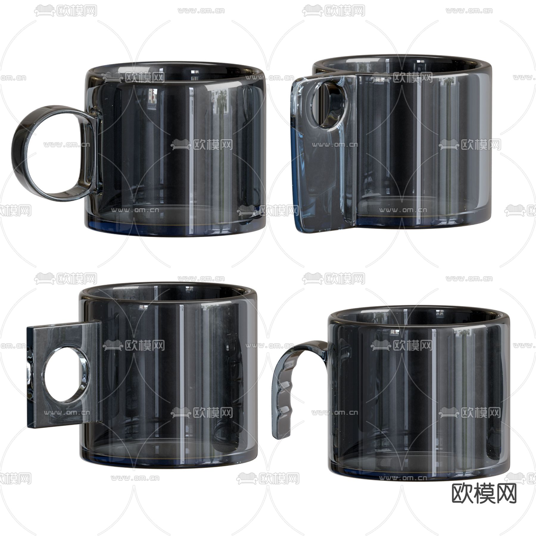 现代咖啡杯马克杯3d模型下载（渲染图4）