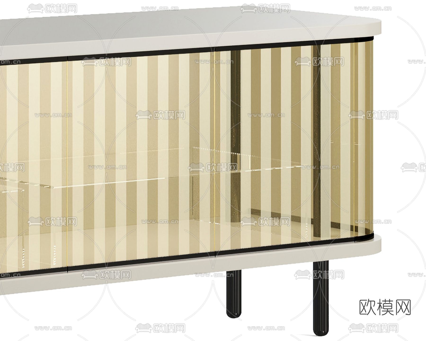 Fendi 现代玻璃电视柜3d模型下载（渲染图2）