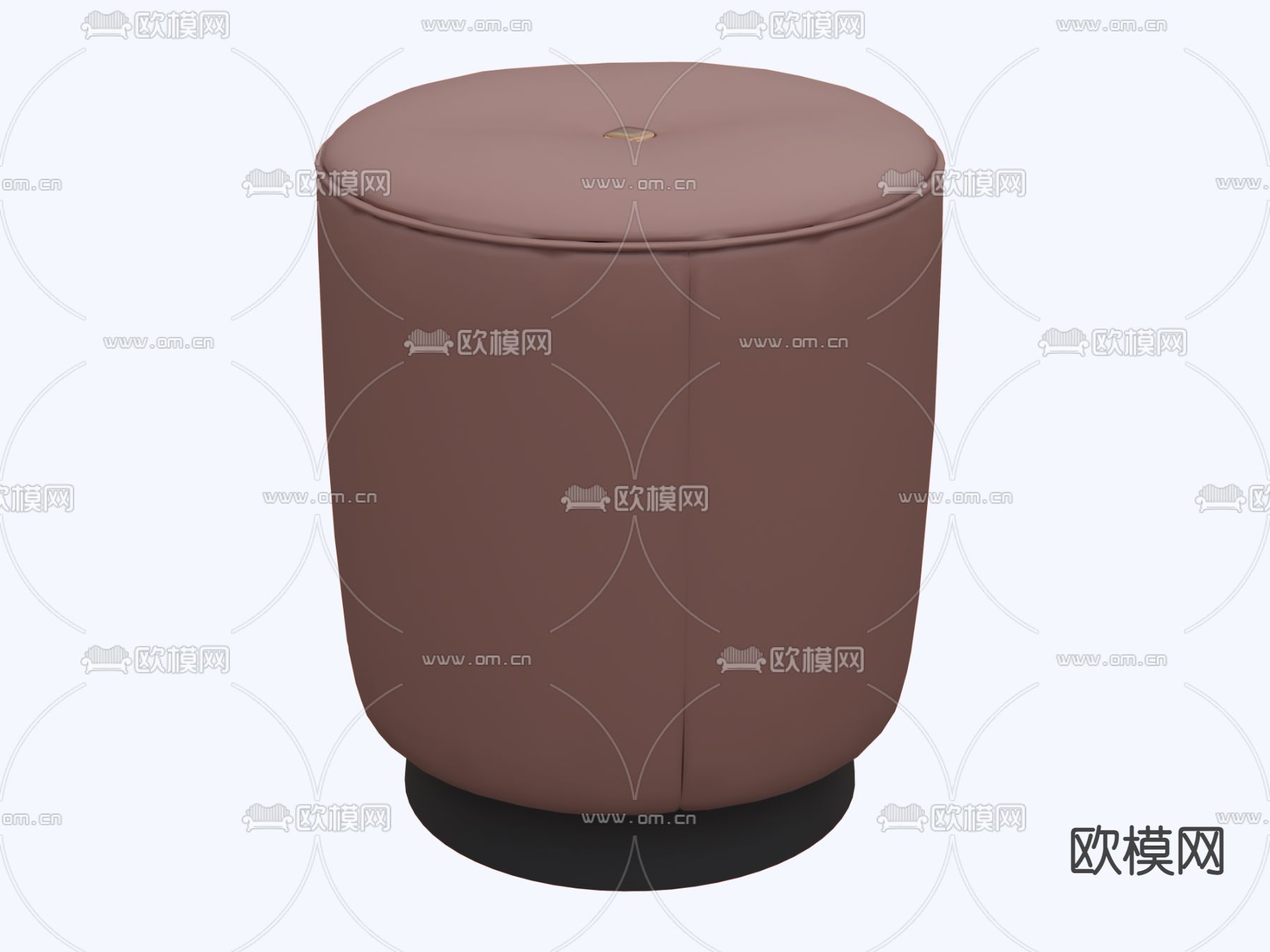 北欧红棕色圆凳su模型下载（渲染图1）