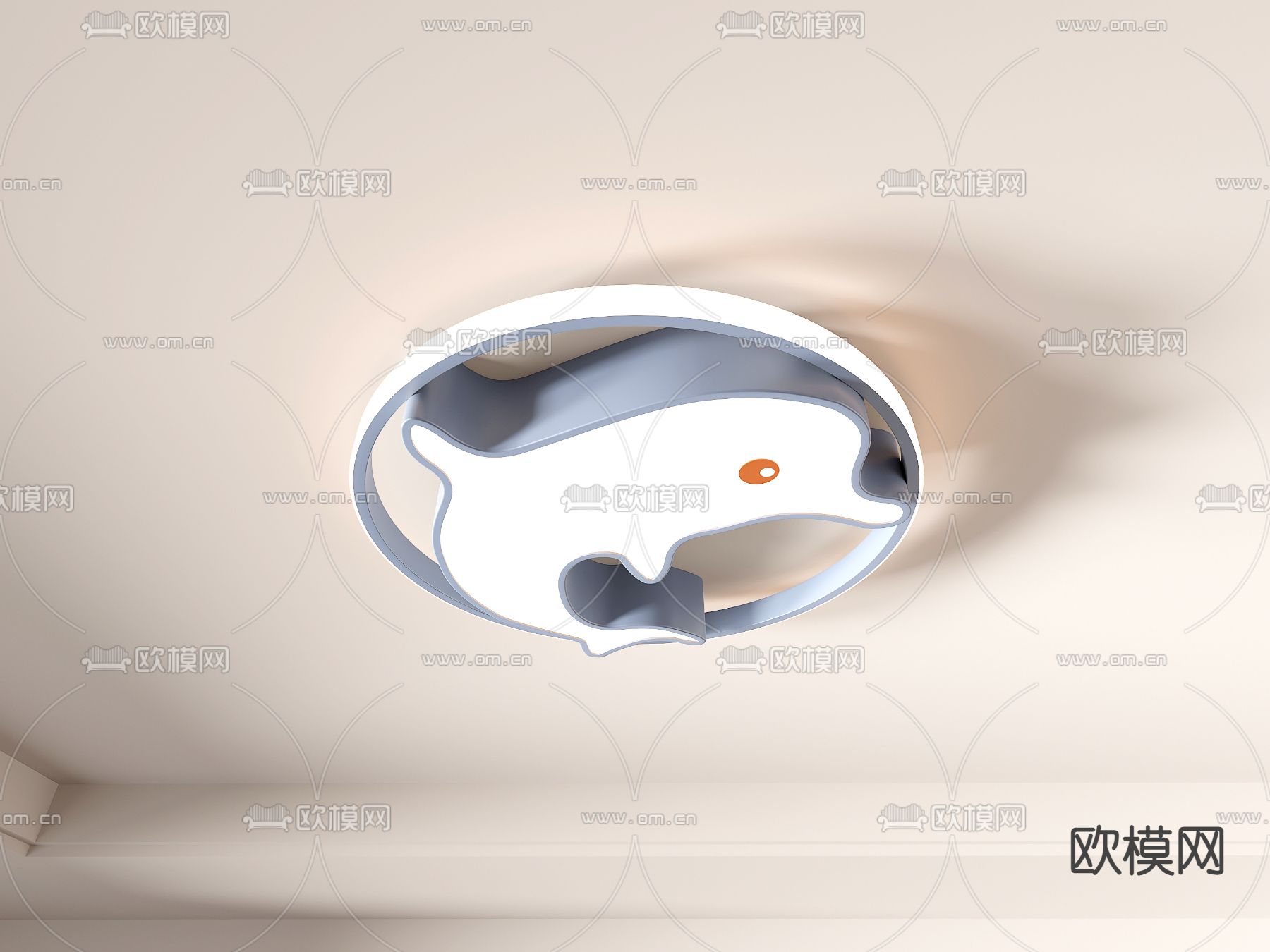 现代儿童卡通吸顶灯su模型