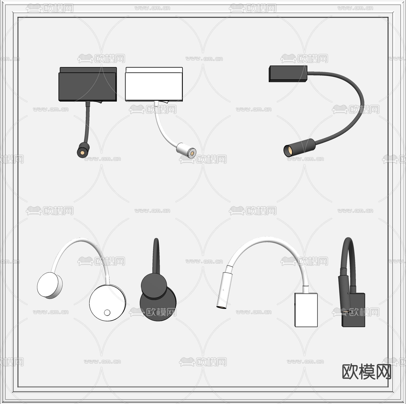 现代时尚壁灯su模型