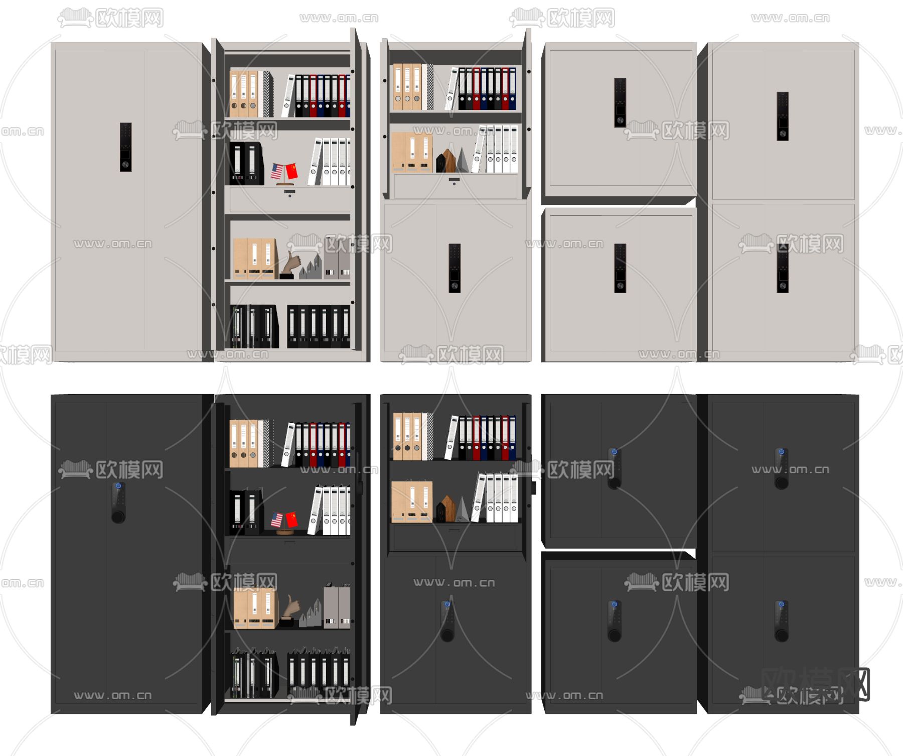 现代办公柜 文件柜su模型下载（渲染图1）