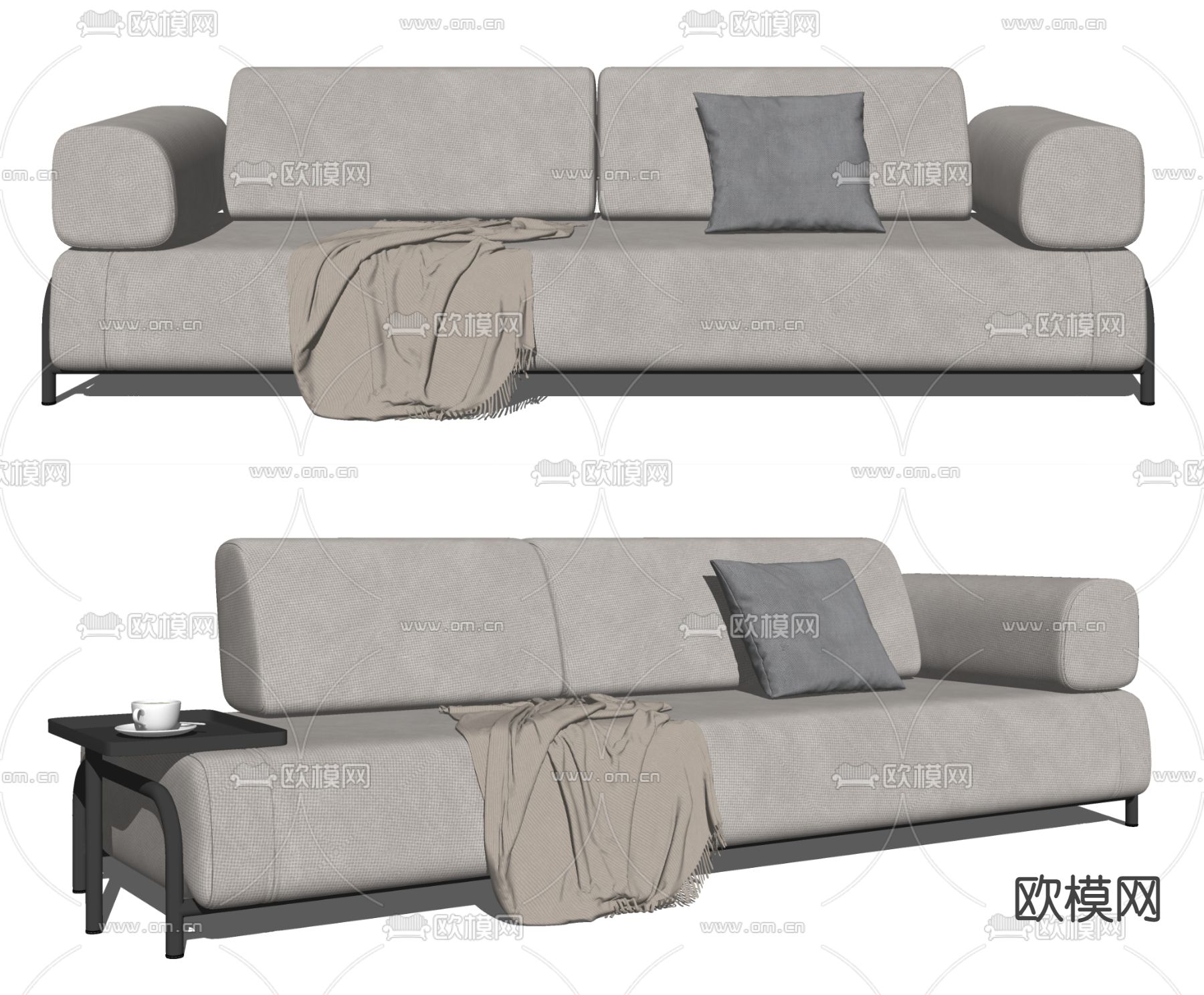 Poliform现代多人沙发su模型下载（渲染图2）