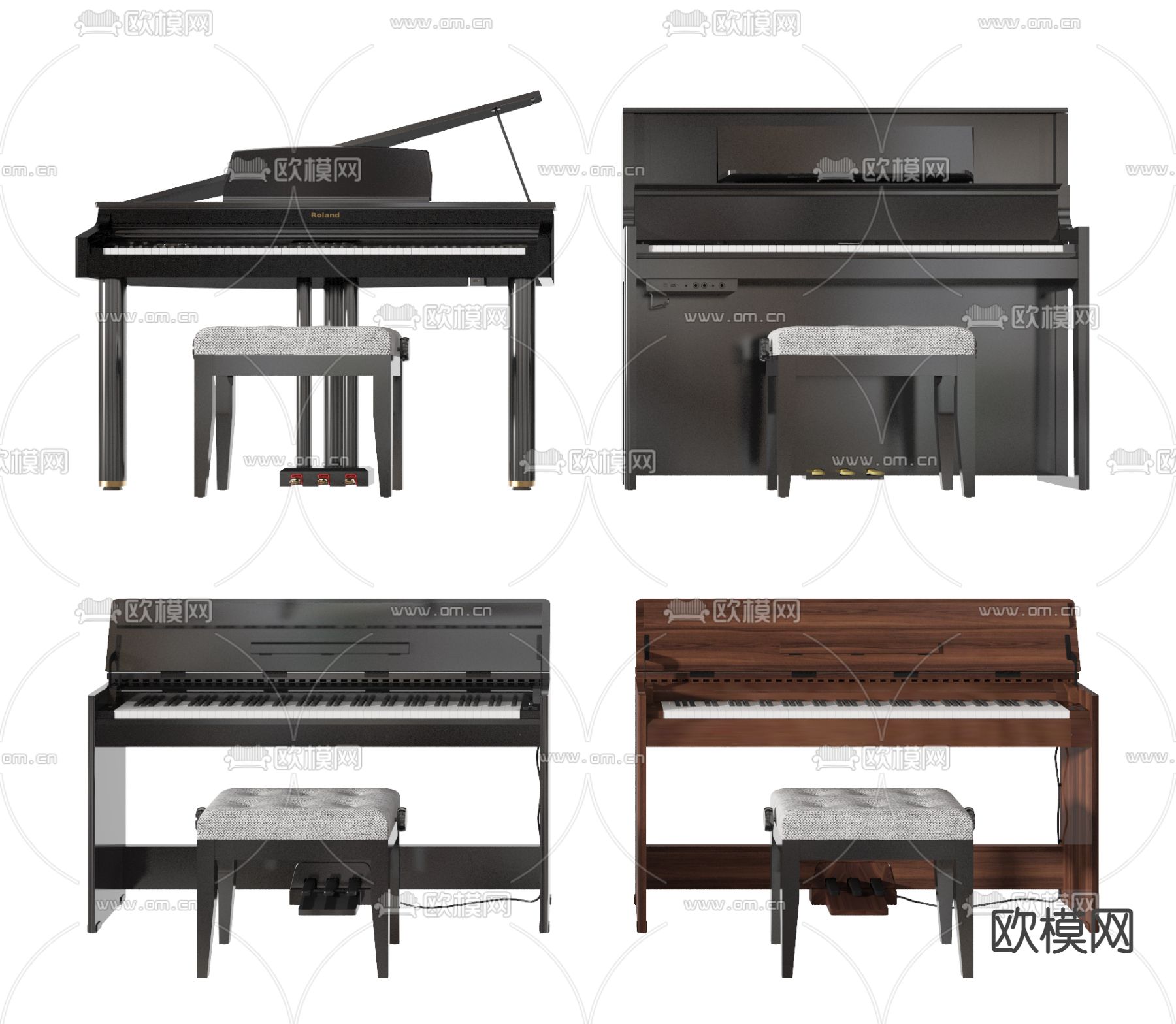 现代钢琴3d模型下载