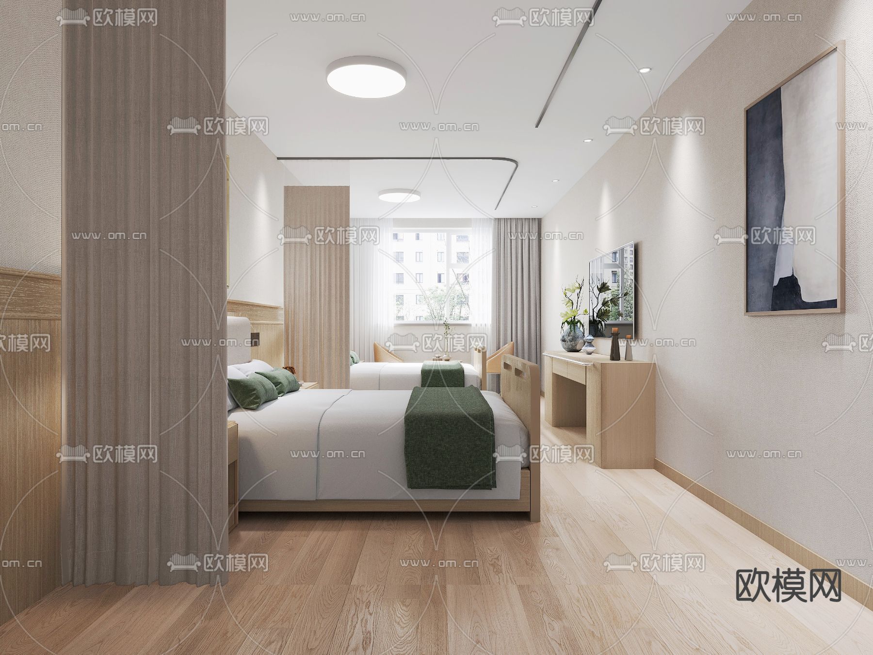 现代养老院病房3d模型下载