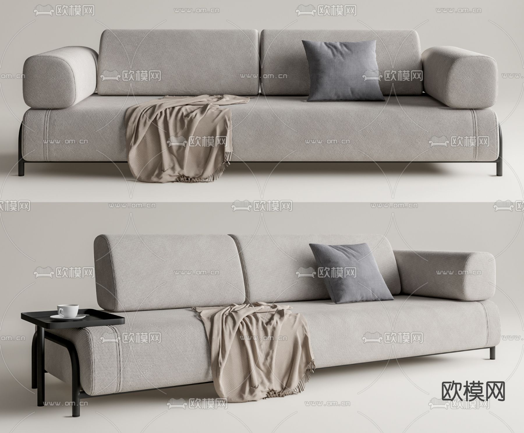 Poliform现代多人沙发su模型下载（渲染图1）