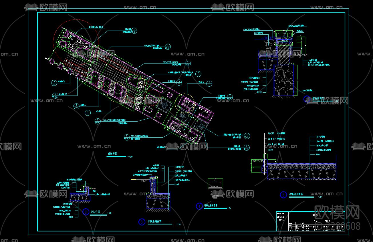 社区公园平面规划cad施工图下载（渲染图5）