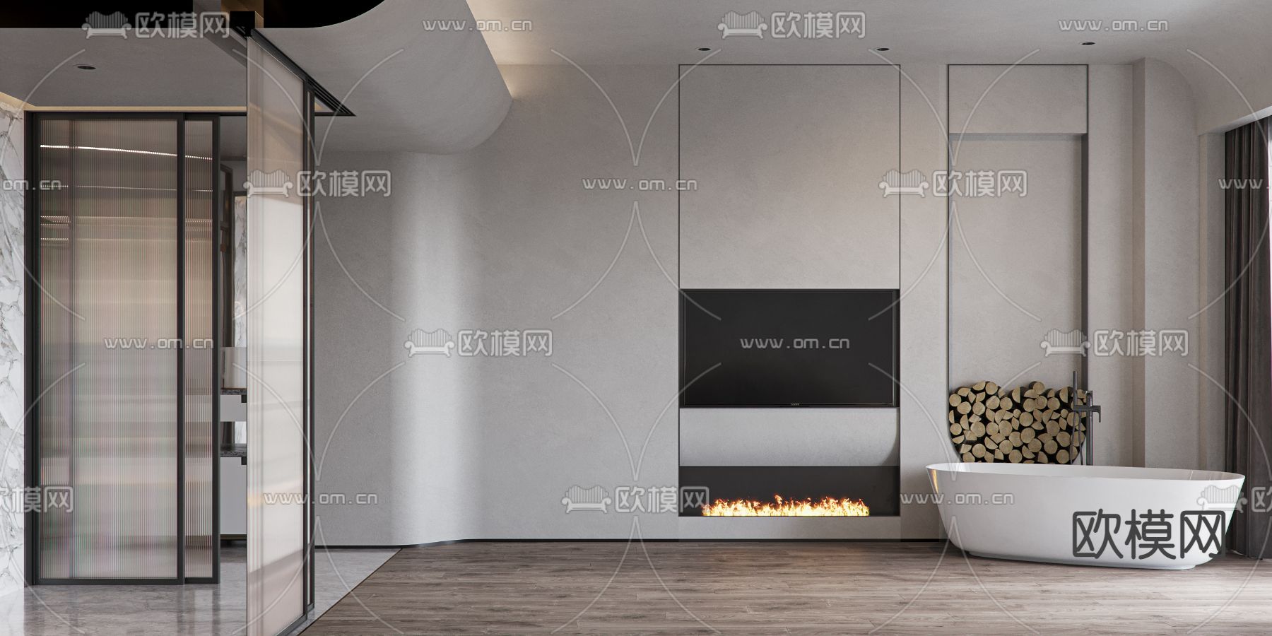 侘寂风民宿客房3d模型下载（渲染图4）