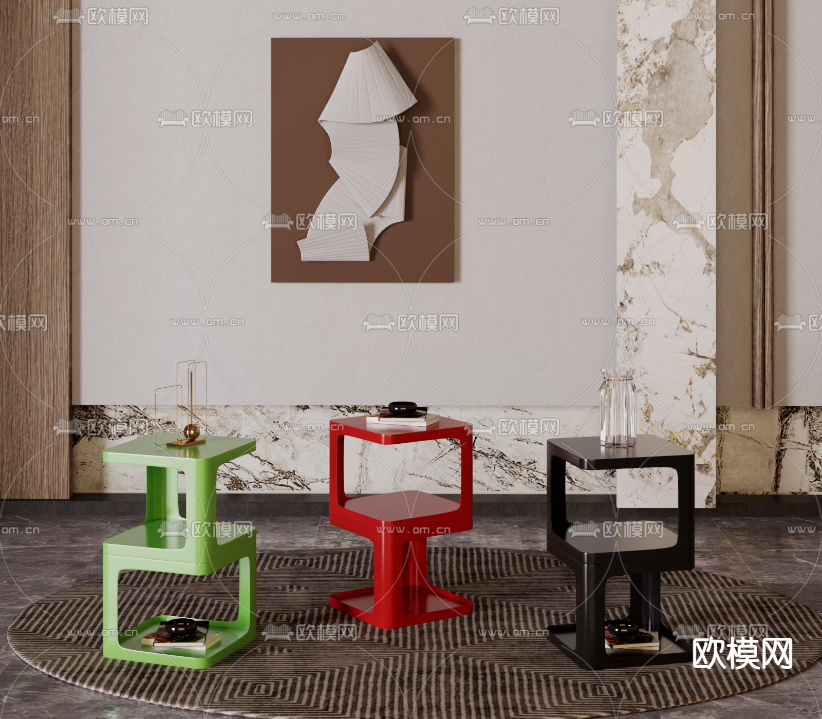 现代异形边几 角几 3d模型下载