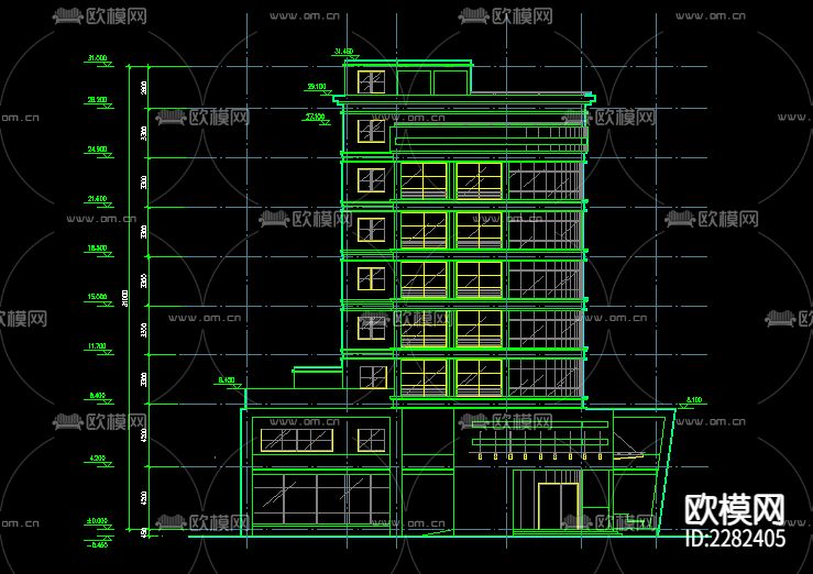写字楼cad施工图下载（渲染图3）