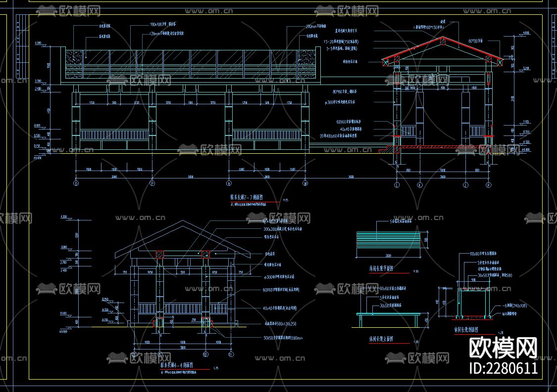 园林规划套图cad施工图下载（渲染图2）