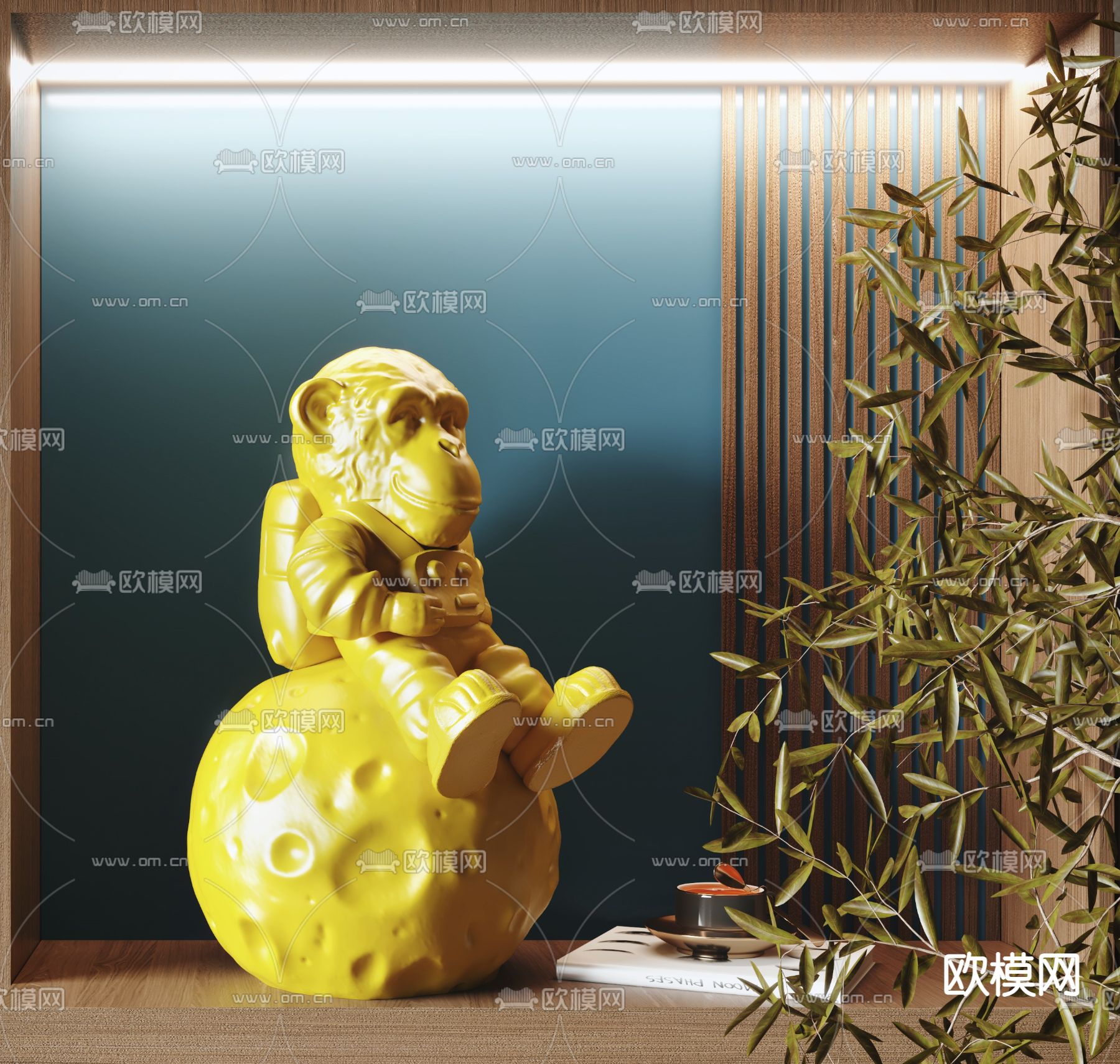 现代猩猩宇航员潮玩摆件3d模型下载