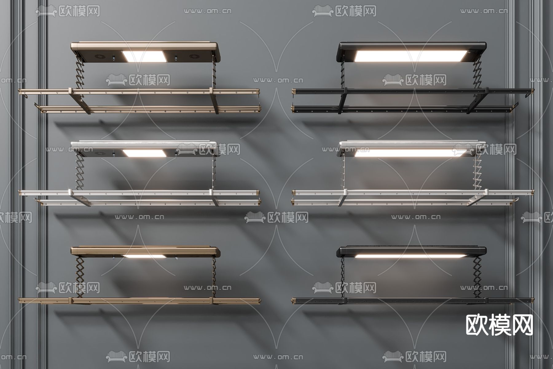 现代电动伸缩晾衣架3d模型