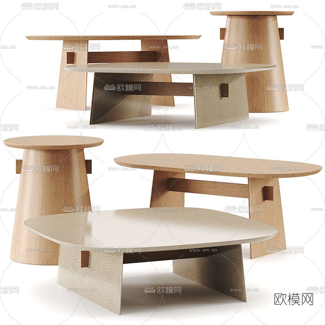 Natuzzi 圆几 茶几3d模型下载（渲染图1）