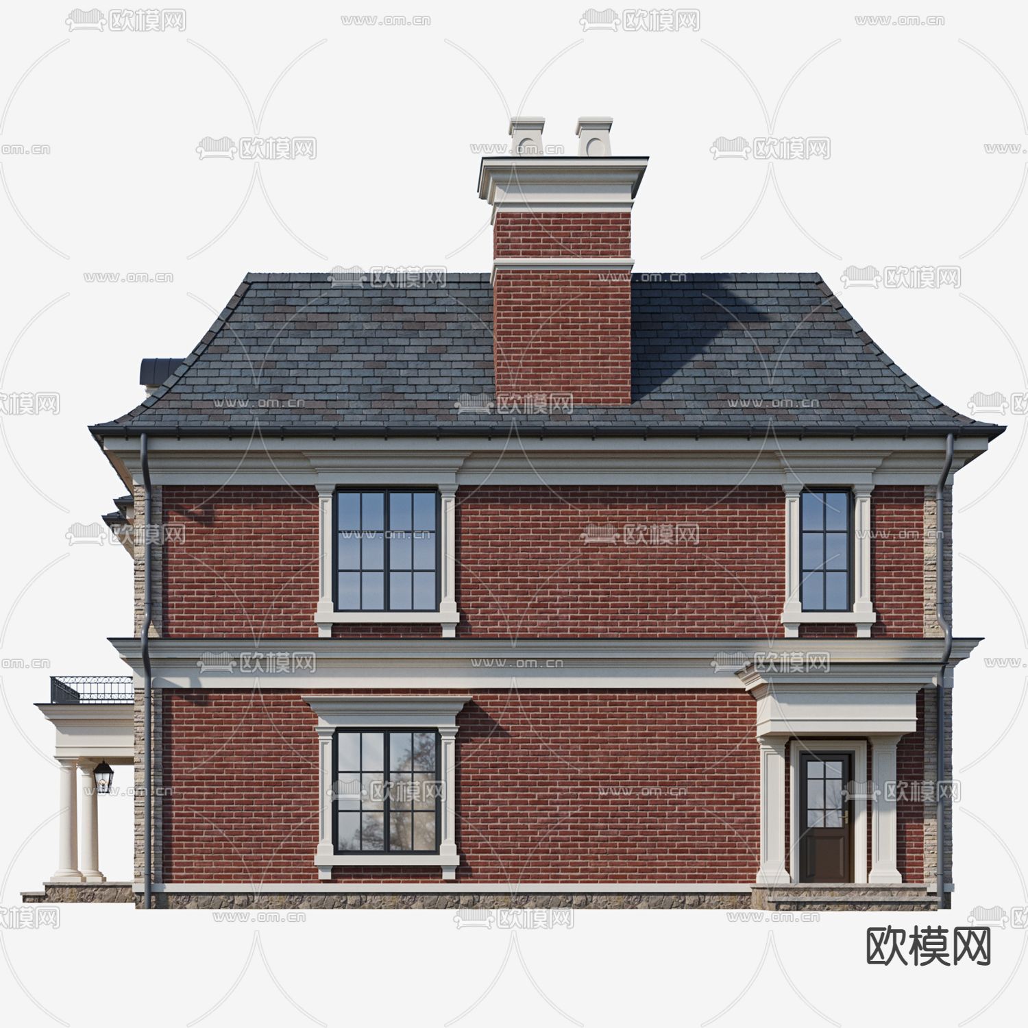 欧式别墅建筑3d模型下载（渲染图5）