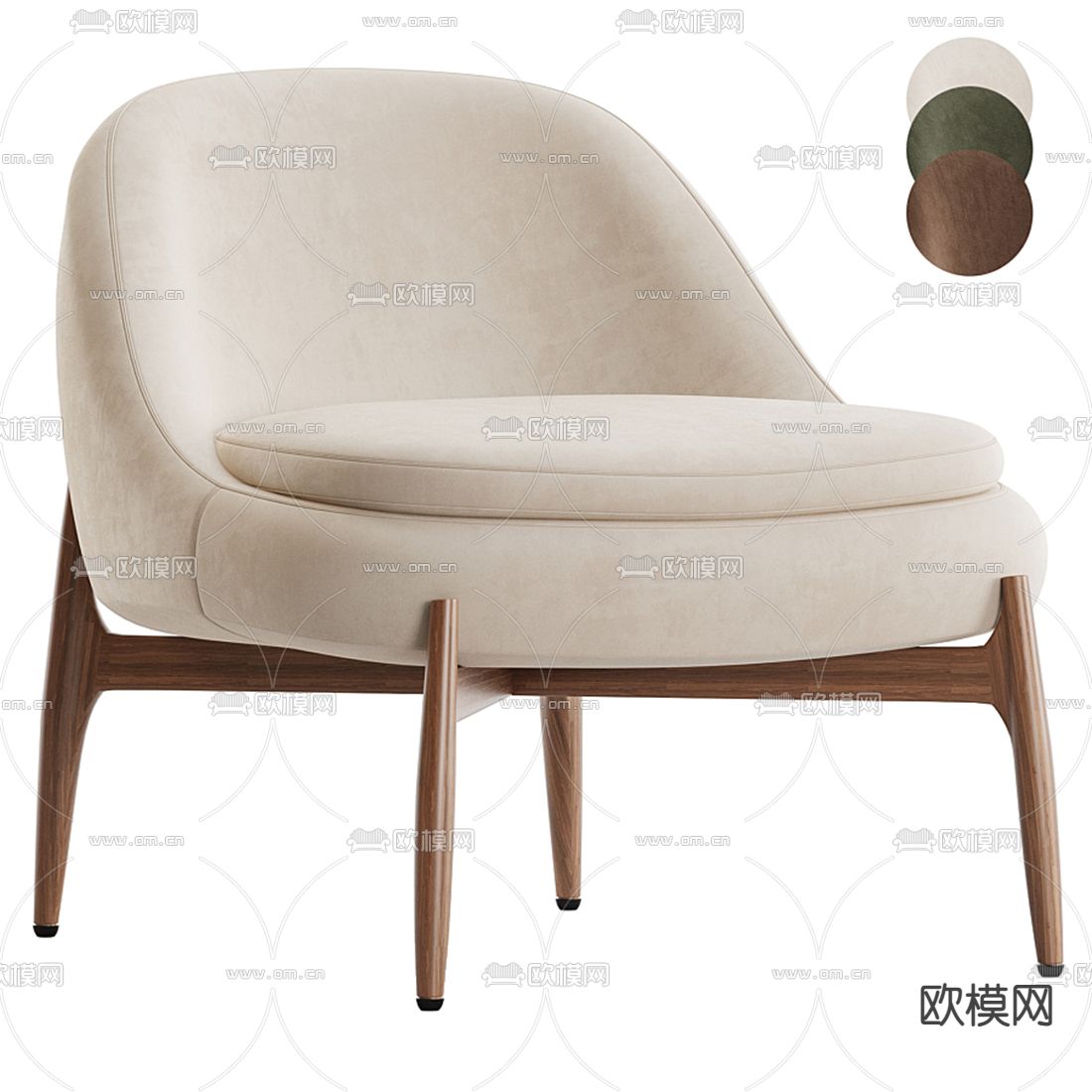 Minotti现代休闲椅3d模型下载_ID12113435_3dmax免费模型-欧模网