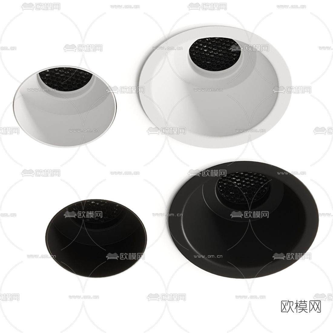 现代筒灯 射灯3d模型下载（渲染图2）