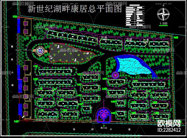 农村居住区cad平面图下载